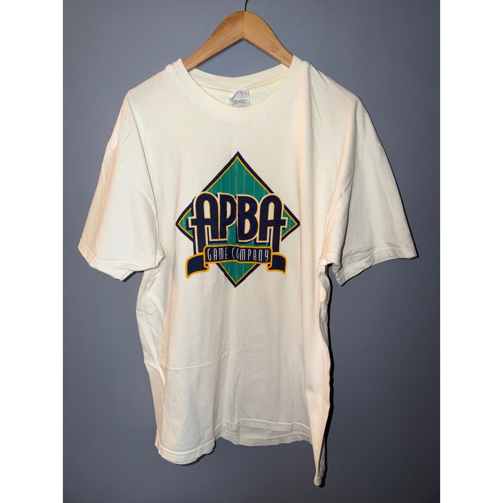 Vintage APBA Game Company T-Shirt Hanes Beefy-T White Graphic Mens XL 90s Gaming